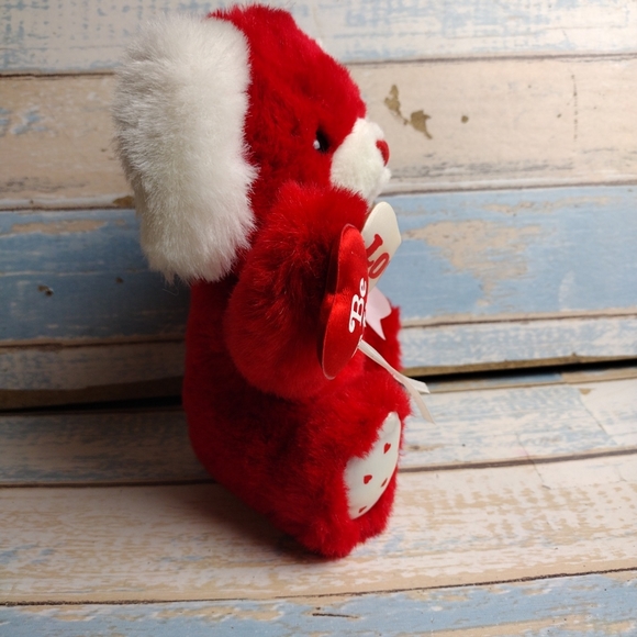 Vintage Fairview Teddy Bear Red Valentine Stuffed Animal Plush 8" sitting - Picture 4 of 9